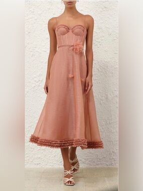 reformation zebrina short-sleeve midi dress Zebrina Embroidered Midi Dress